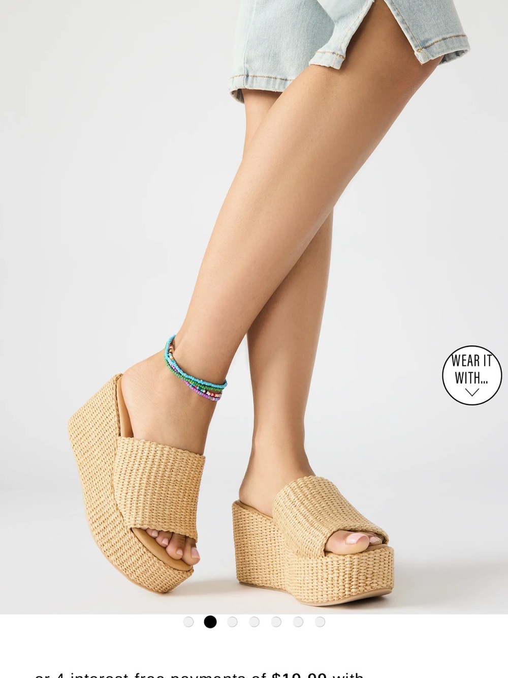 NWT- Steve Madden Rafia Slide Wedge Sandals in Dark Brown. Sz. 5 - Picture 6 of 8